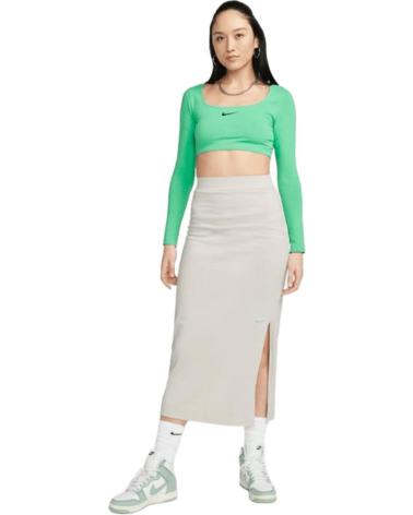 NIKE TOP CORTO A MANICHE LUNGHE VERDE VERDE