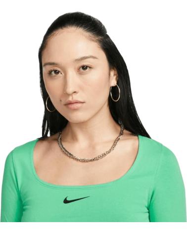 NIKE TOP CORTO A MANICHE LUNGHE VERDE VERDE