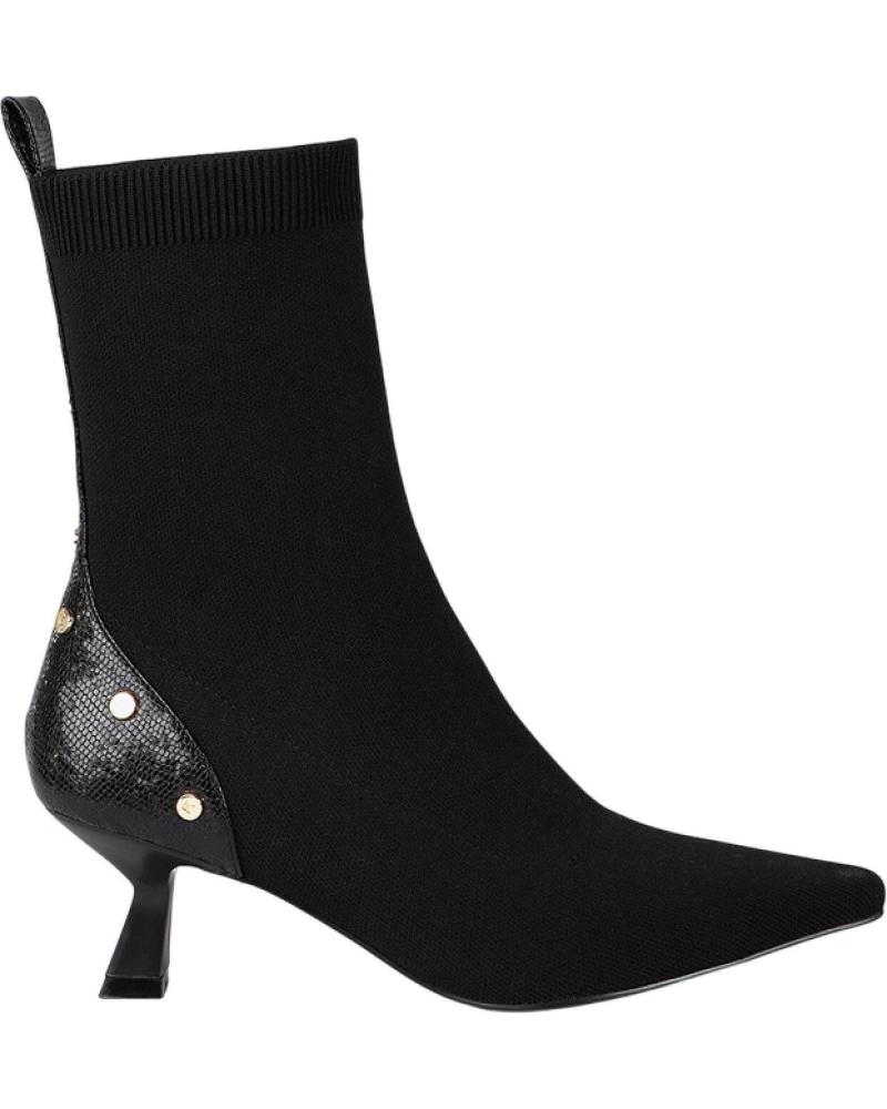 SOCKENSTIEFELETTE LOLA CASADEMUNT LF2505017-00N SCHWARZ MIT KITTEN-HEEL NEGRO