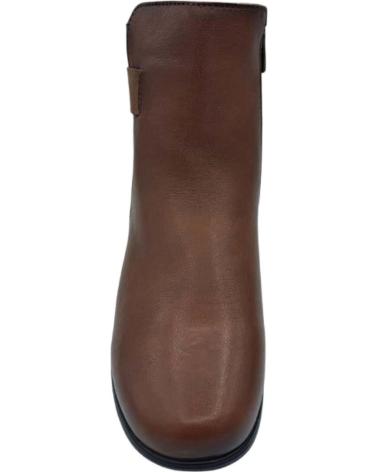 CALZADOMANIA FLACHER LEDERSTIEFEL MIT KLETTVERSCHLUSS IN LEDERFARBE CUERO