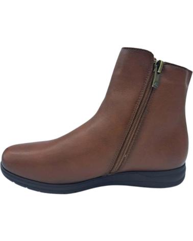 CALZADOMANIA FLACHER LEDERSTIEFEL MIT KLETTVERSCHLUSS IN LEDERFARBE CUERO