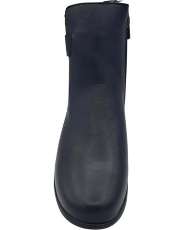 CALZADOMANIA FLACHER LEDERSTIEFEL MIT KLETTVERSCHLUSS SCHWARZ NEGRO