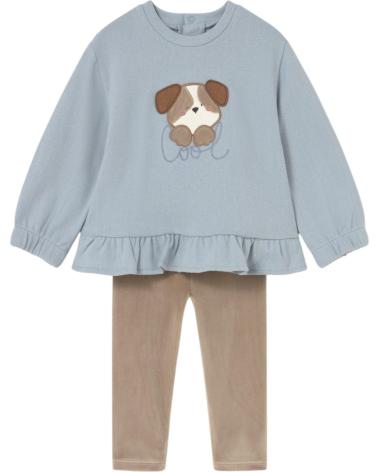 MAYORAL BABY GIRL SET 2738 WITH DOG SWEATSHIRT AND LEGGINGS BLUE/TAUPE GRIS
