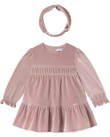MAYORAL VELVET DRESS 2904 PINK WITH HEADBAND ROSA