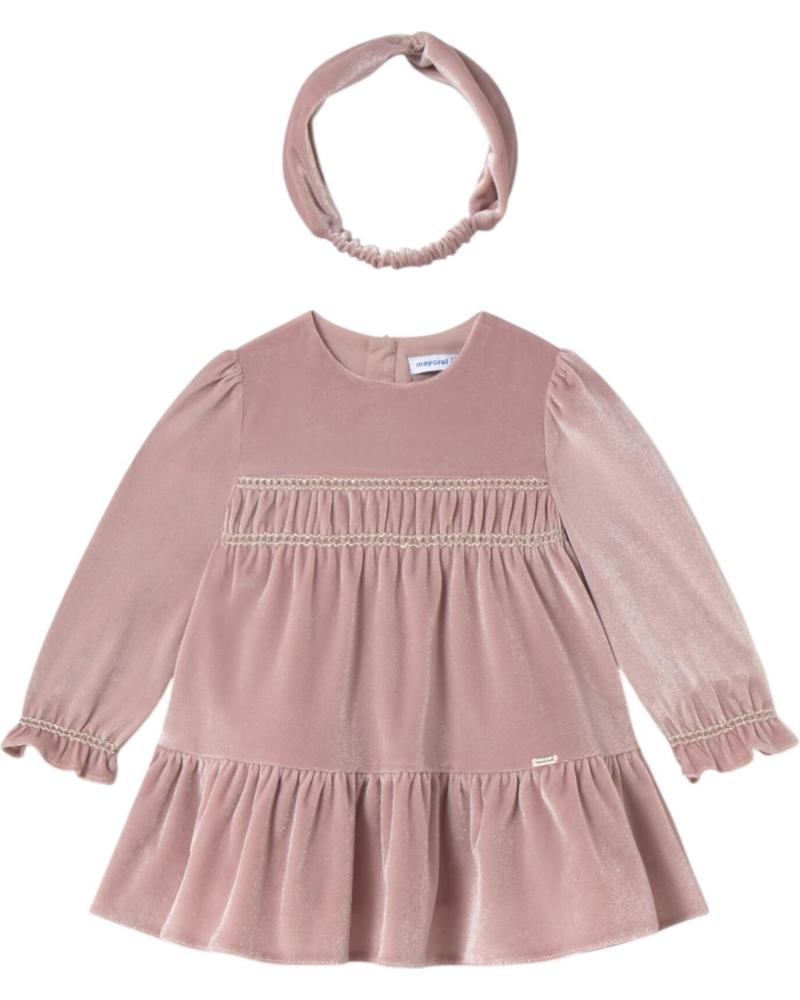 ROBE EN VELOURS MAYORAL 2904 ROSE AVEC BANDEAU ROSA