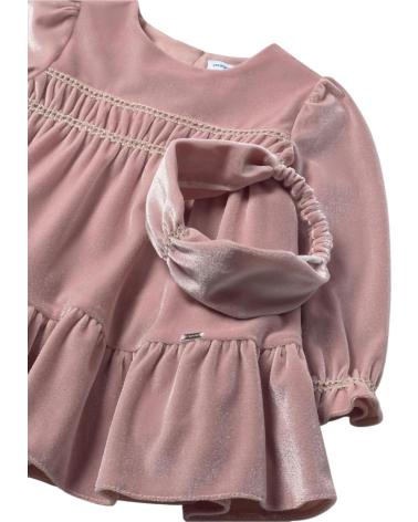 ROBE EN VELOURS MAYORAL 2904 ROSE AVEC BANDEAU ROSA