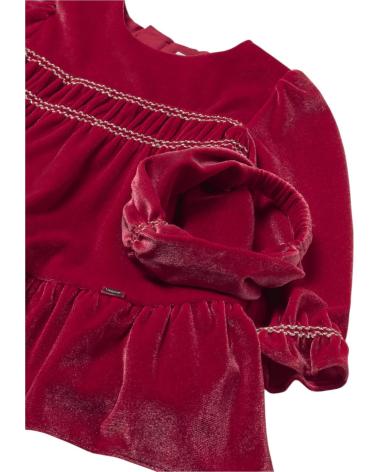 VESTIDO DE TERCIOPELO MAYORAL 2904 ROJO CON DIADEMA ROJO