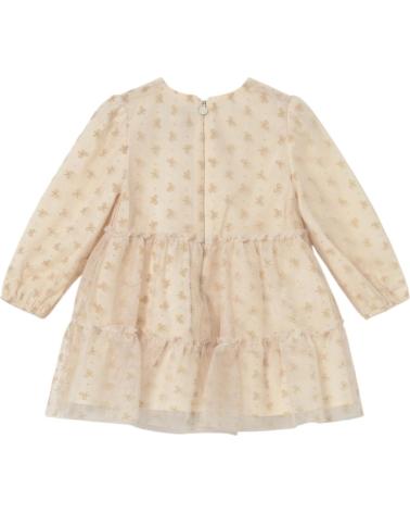 VESTIDO MAYORAL 2907 BEIGE DE MANGA LARGA CON ESTAMPADO DE PUNTOS BEIGE