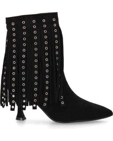 BOTTINES À TALONS SPORT3PUNTO0 S-5531 NOIRES À FRANGES ET CLOUS VARIOS COLORES