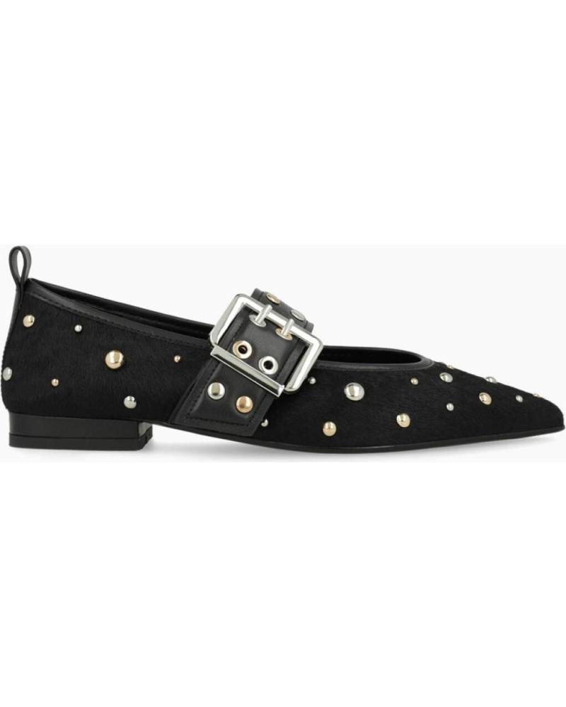 LODI CHAUSSURE PLATE LOVE A-ISQ5670P NOIRE À BOUCLE ET CLOUS NEGRO