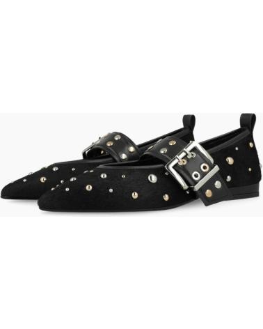 LODI CHAUSSURE PLATE LOVE A-ISQ5670P NOIRE À BOUCLE ET CLOUS NEGRO