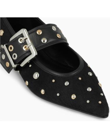 LODI CHAUSSURE PLATE LOVE A-ISQ5670P NOIRE À BOUCLE ET CLOUS NEGRO