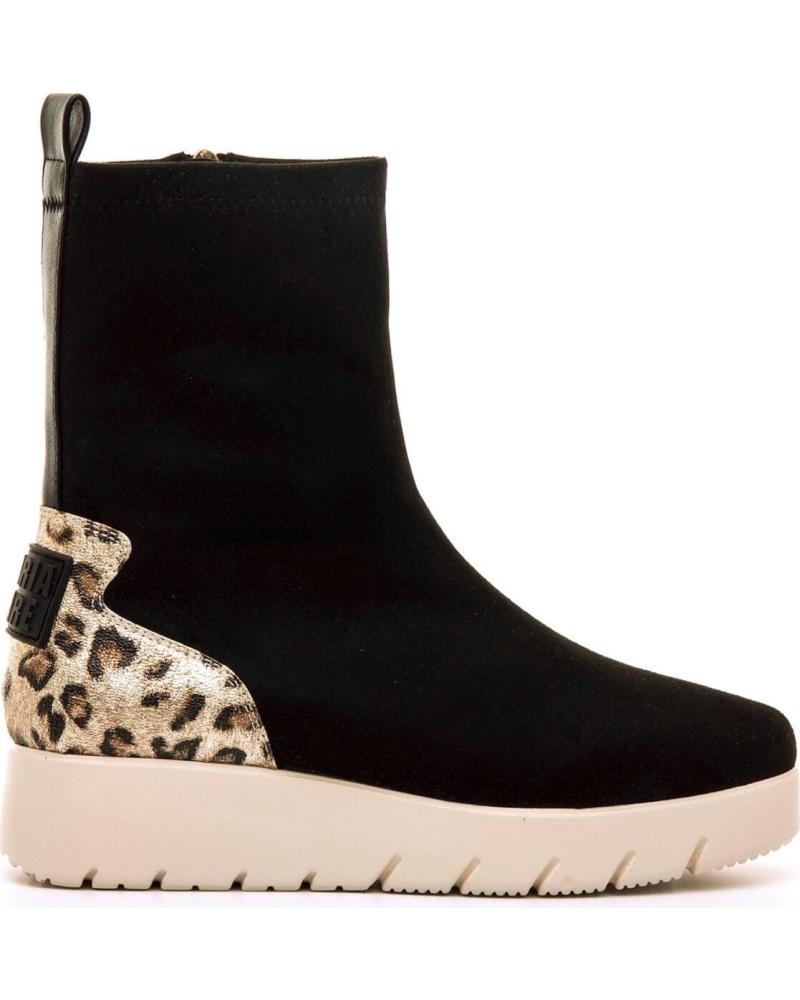 BOTÍN DE PLATAFORMA MARIA MARE 63700 NEGRO CON ESTAMPADO ANIMAL NEGRO