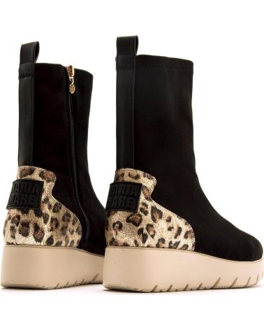 BOTÍN DE PLATAFORMA MARIA MARE 63700 NEGRO CON ESTAMPADO ANIMAL NEGRO
