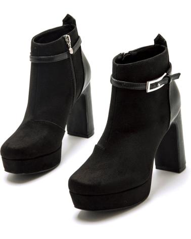 BOTÍN DE TACÓN Y PLATAFORMA MARIA MARE 63650 NEGRO CON HEBILLA NEGRO