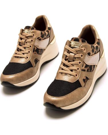 MARIA MARE 63647 BRAUN ANIMAL-PRINT KEILABSATZ CASUAL-SNEAKER MIT GOLDDETAILS MARRóN