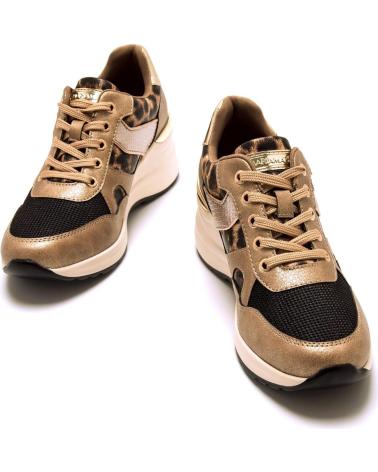 MARIA MARE 63647 BRAUN ANIMAL-PRINT KEILABSATZ CASUAL-SNEAKER MIT GOLDDETAILS MARRóN