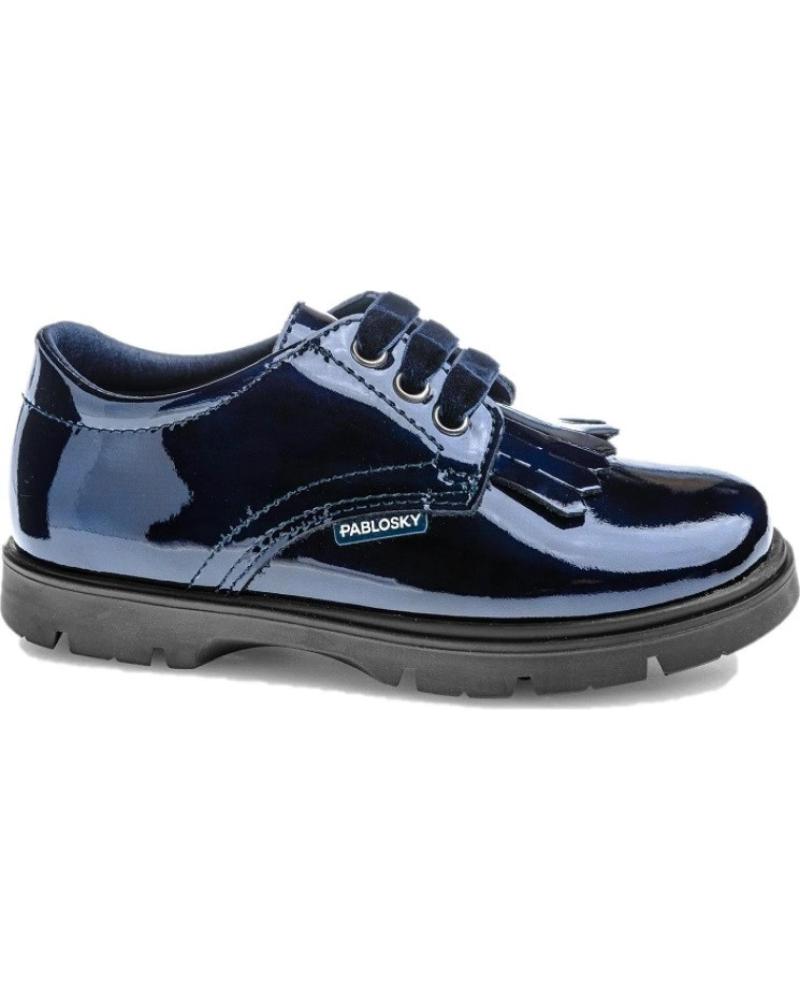 PABLOSKY BLUCHER KAYAK VERNIS 360529 BLEU MARINE AZUL MARINO