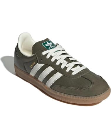 ADIDAS SAMBA OG JR0890 VERT KAKI AVEC BANDES BLANCHES ET SEMELLE GOMME GREEN