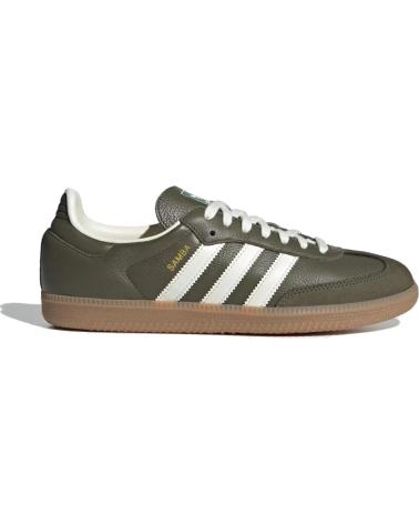 ADIDAS SAMBA OG JR0890 VERDE CACHI CON STRISCE BIANCHE E SUOLA IN GOMMA GREEN