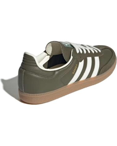 ADIDAS SAMBA OG JR0890 VERT KAKI AVEC BANDES BLANCHES ET SEMELLE GOMME GREEN