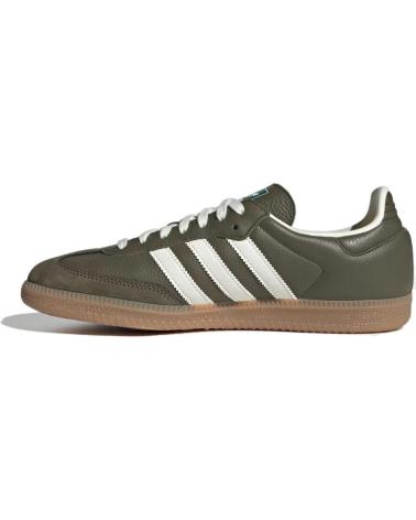 ADIDAS SAMBA OG JR0890 VERT KAKI AVEC BANDES BLANCHES ET SEMELLE GOMME GREEN