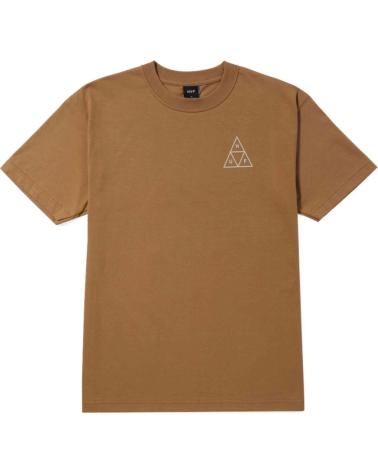 HUF COTTON T-SHIRT WITH TRIANGULAR LOGO BEIGE BEIGE