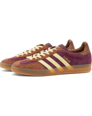 BASKETS ADIDAS GAZELLE INDOOR JI0324 GRENAT AVEC DÉTAILS JAUNE CLAIR BURGUNDY