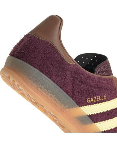 BASKETS ADIDAS GAZELLE INDOOR JI0324 GRENAT AVEC DÉTAILS JAUNE CLAIR BURGUNDY