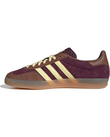 SCARPE DA GINNASTICA ADIDAS GAZELLE INDOOR JI0324 GRANATA CON DETTAGLI GIALLO CHIARO BURGUNDY