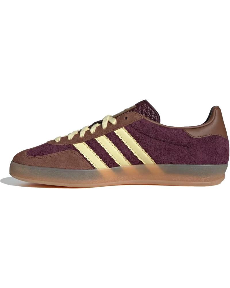 BASKETS ADIDAS GAZELLE INDOOR JI0324 GRENAT AVEC DÉTAILS JAUNE CLAIR BURGUNDY