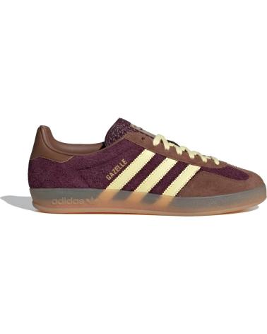 BASKETS ADIDAS GAZELLE INDOOR JI0324 GRENAT AVEC DÉTAILS JAUNE CLAIR BURGUNDY