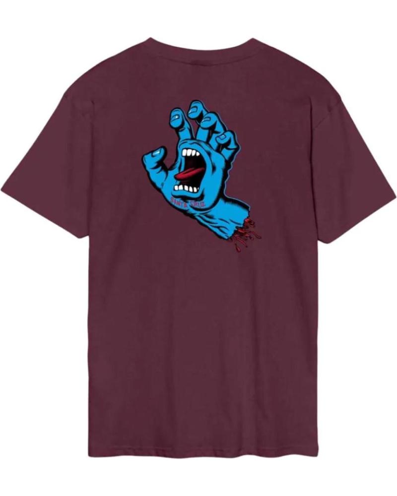 T-SHIRT SANTA CRUZ SCREAMING HAND CHEST BORDEAUX DARK CHERRY NAN