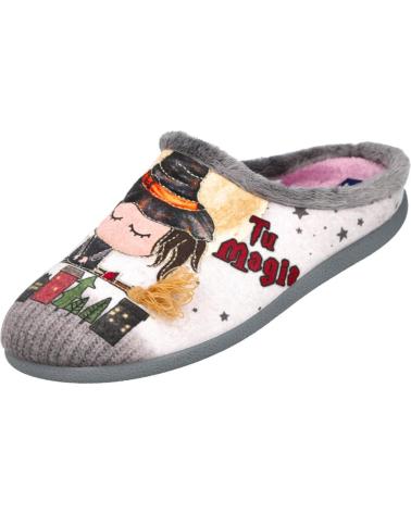 PINTURINES 1928 - CHAUSSONS GRIS AVEC MOTIF PETITE SORCIÈRE GRIS