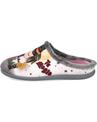 PINTURINES 1928 - PANTOFOLE GRIGIE CON DESIGN STREGA GRIS
