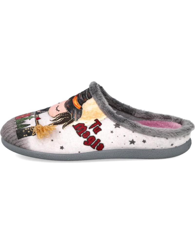 PINTURINES 1928 - CHAUSSONS GRIS AVEC MOTIF PETITE SORCIÈRE GRIS