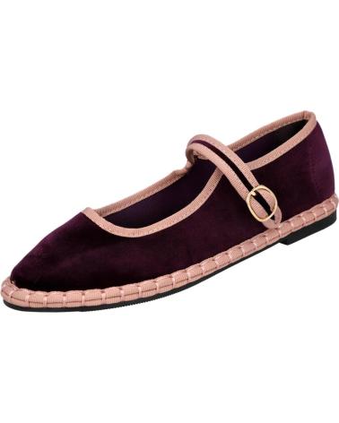 L&R SHOES BALLERINES BUONAROTTI FB-5552 EN VELOURS BORDEAUX BURDEOS
