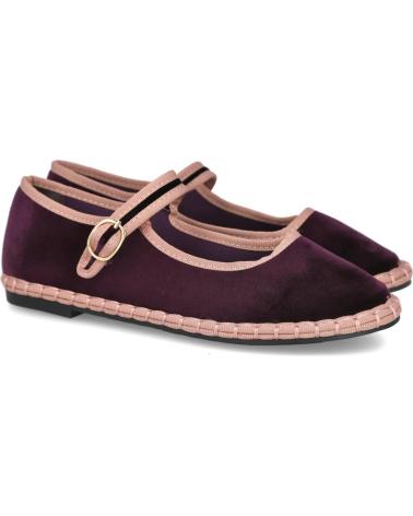 L&R SHOES BALLERINES BUONAROTTI FB-5552 EN VELOURS BORDEAUX BURDEOS