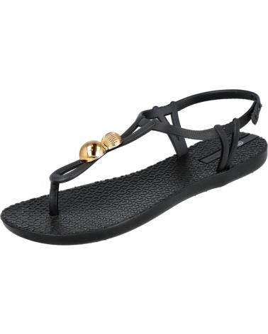 L&R SHOES ZEHENTRENNER SANDALEN A-14 SCHWARZ MIT GOLDDETAILS NEGRO