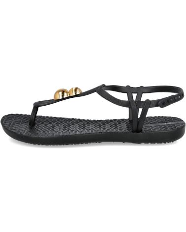 L&R SHOES ZEHENTRENNER SANDALEN A-14 SCHWARZ MIT GOLDDETAILS NEGRO