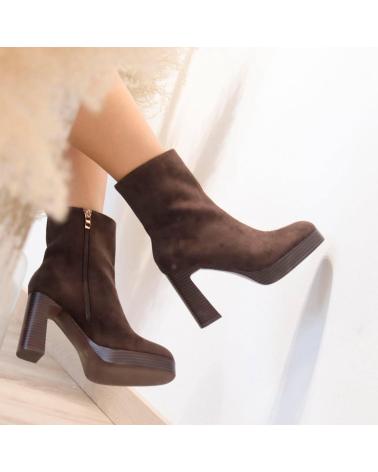 L&R SHOES STIVALETTI CON TACCO ALTO 5808 CAFFÈ CAFE