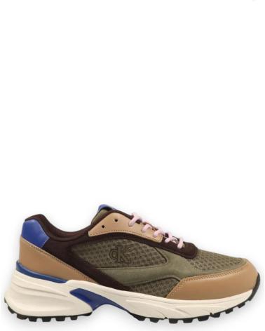 CALVIN KLEIN SNEAKERS HIKE RUNNER MESH MIX KAKI KAKI
