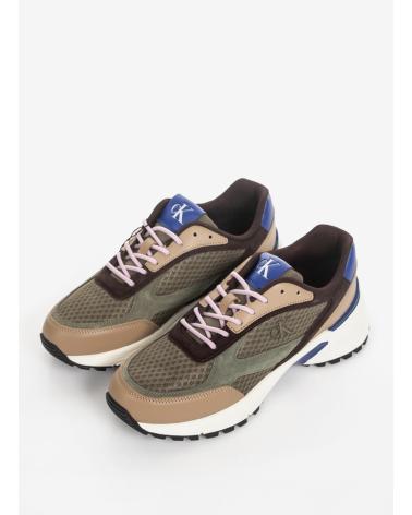 CALVIN KLEIN SNEAKERS HIKE RUNNER MESH MIX KAKI KAKI