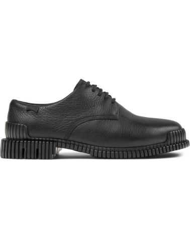 CAMPER PIX K201851 SCHWARZE LEDER DERBY-SCHUHE MIT GEZACKTER SOHLE NEGRO