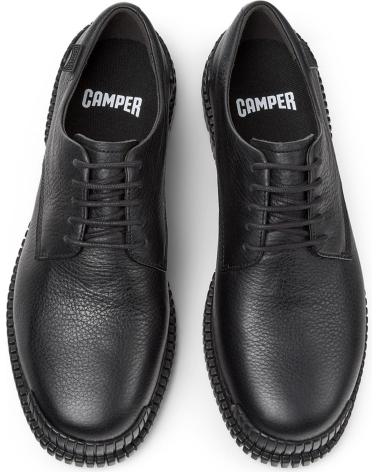 CAMPER PIX K201851 SCHWARZE LEDER DERBY-SCHUHE MIT GEZACKTER SOHLE NEGRO