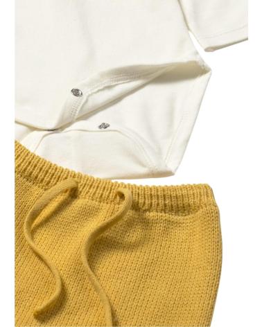 MAYORAL COMPLETO 2565 - BODY MANICA LUNGA BIANCO E PANTALONE GIALLO AMARILLO