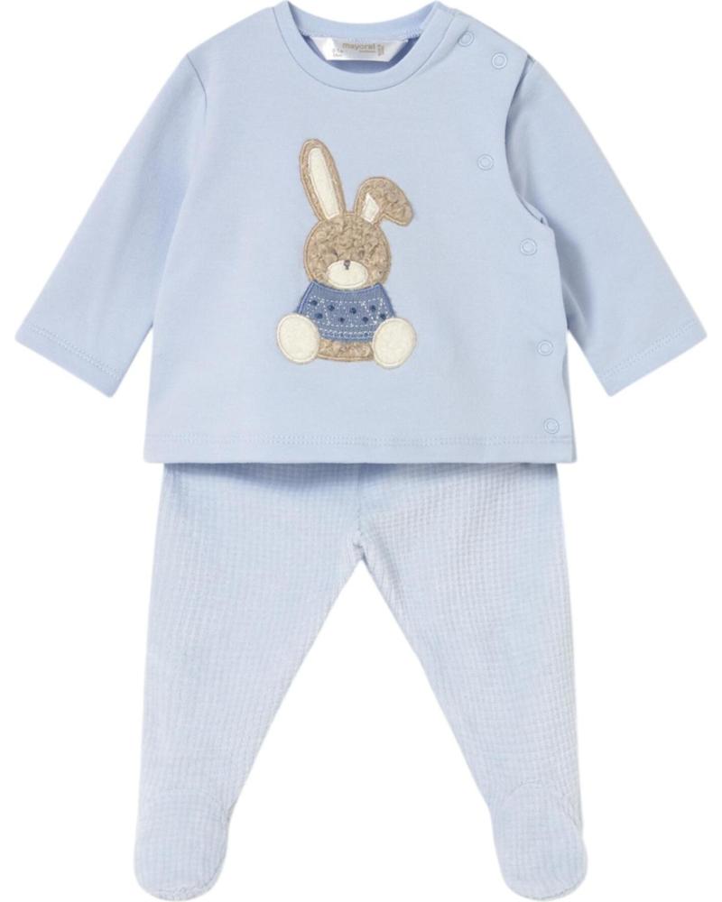 MAYORAL COMPLETO NEONATO MASCHIO 2566 BLU CON CONIGLIO RICAMATO AZUL