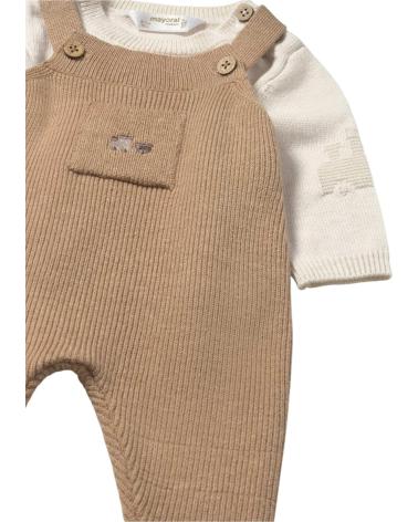 MAYORAL COMPLETO NEONATO MASCHIO 2646 BEIGE CON SALOPETTE E MAGLIETTA MANICHE LUNGHE BEIGE