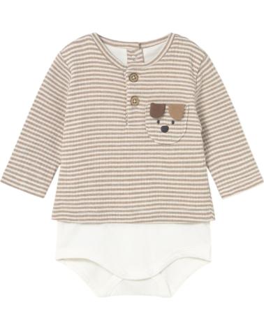 MAYORAL COMPLETO NEONATO BAMBINO 2728 BEIGE A RIGHE CON BODY INTEGRATO BEIGE