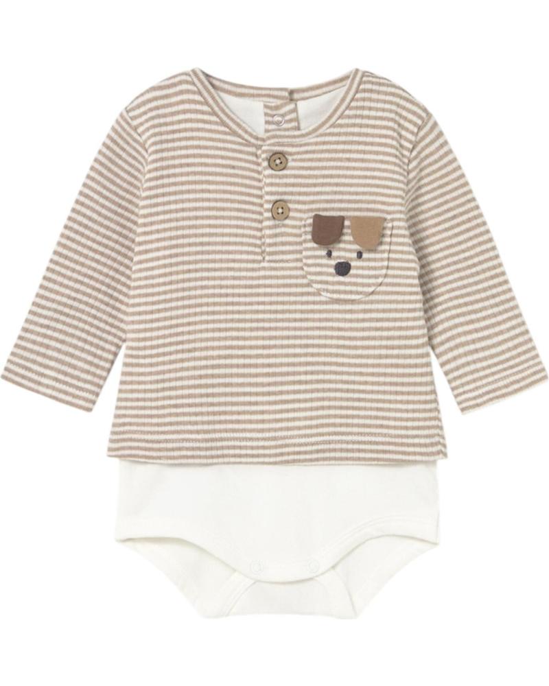 MAYORAL ENSEMBLE BÉBÉ GARÇON 2728 BEIGE RAYÉ AVEC BODY INTÉGRÉ BEIGE